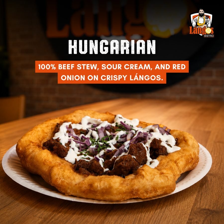 Fresh Hungarian lángos at Lángos Bistro